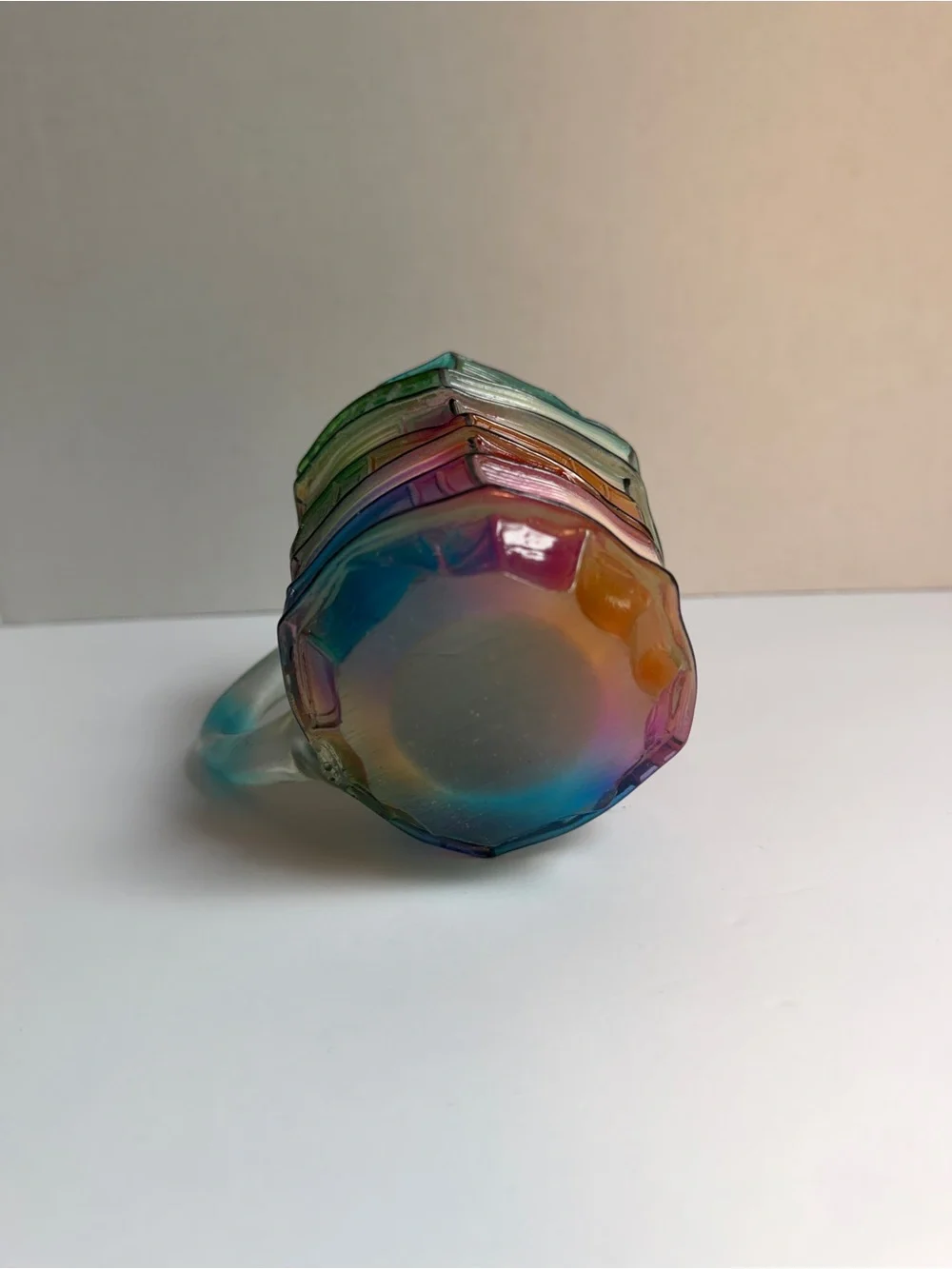 Stacked Book Rainbow Resin Glass Mug with Stainless Insert